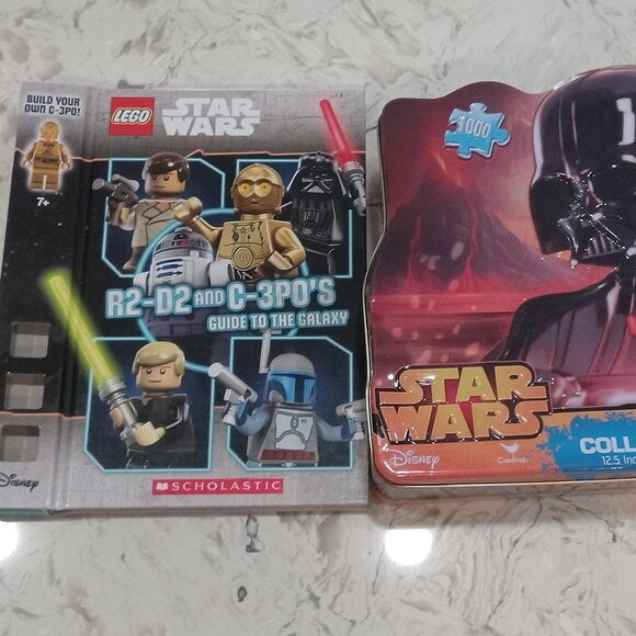 STAR WARS PUZZLE & R2-D2 and C-3P0's Guide to the Galaxy Hardcover - Picture 1 of 3